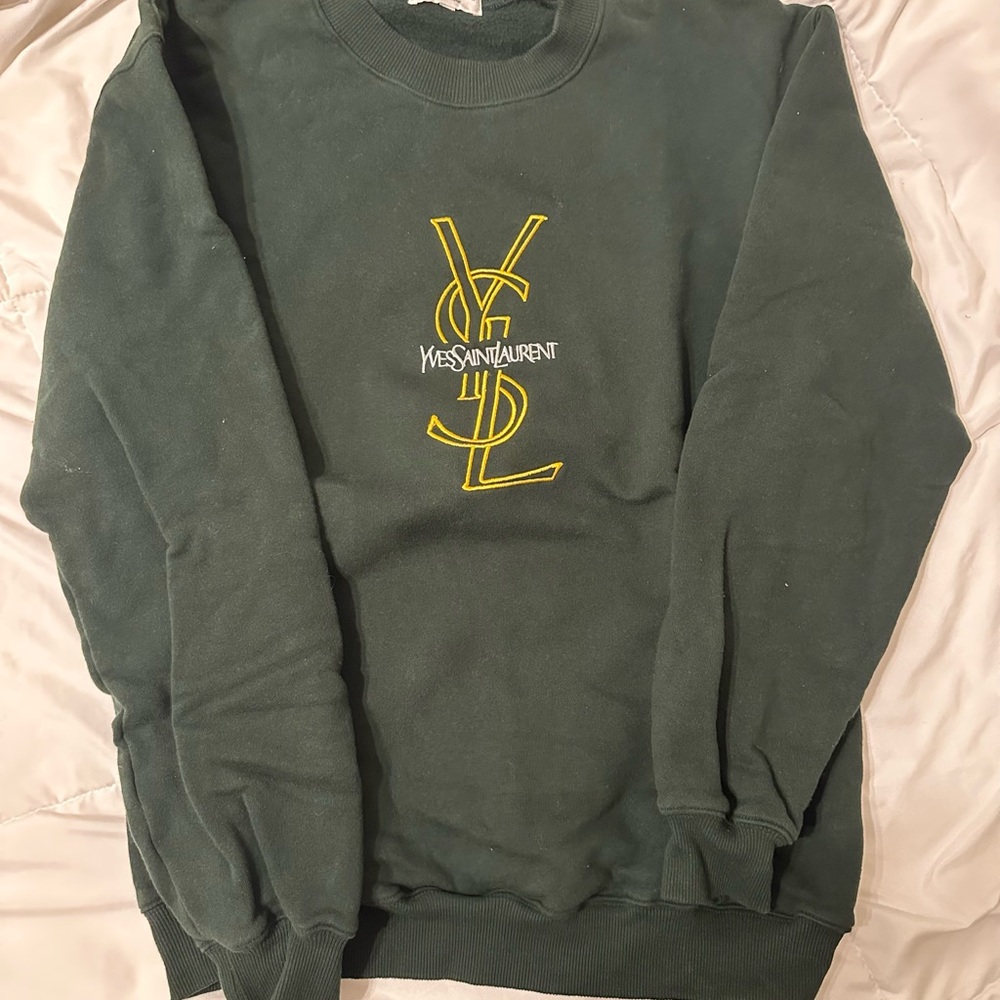 SOLD Yves Saint Laurent Dark Green Crewneck Sweater